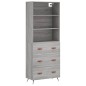 vidaXL Aparador alto madera contrachapada gris sonoma 69,5x34x180 cm vidaXL Aparador alto madera contrachapada gris sonoma 69,5x34x180 cm