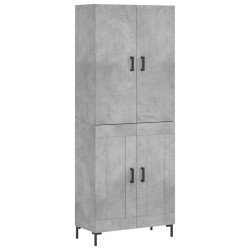 vidaXL Aparador alto madera contrachapada gris hormigón 69,5x34x180 cm