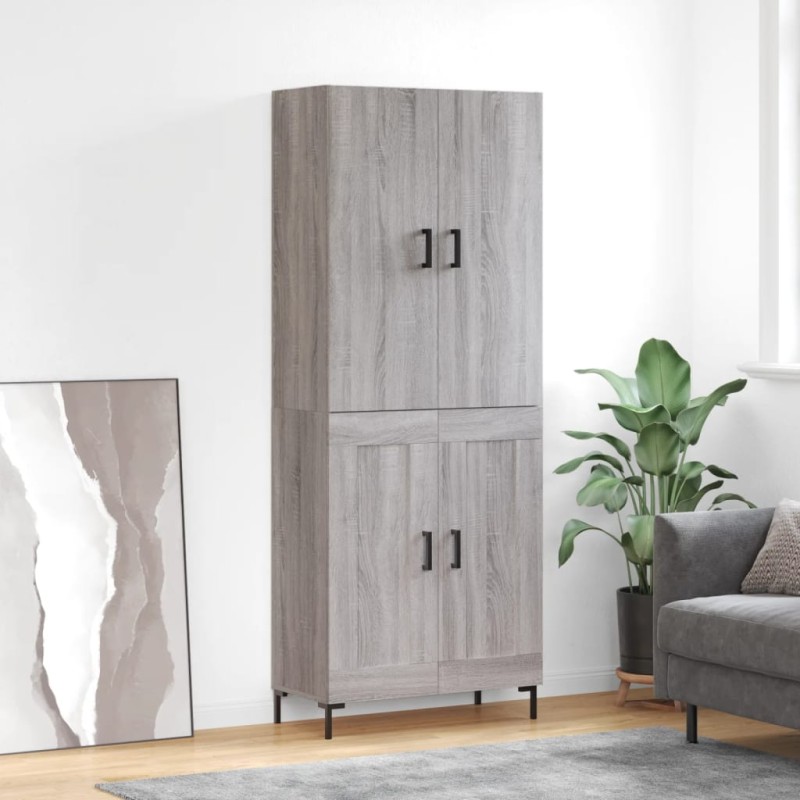 vidaXL Aparador alto madera contrachapada gris sonoma 69,5x34x180 cm vidaXL Aparador alto madera contrachapada gris sonoma 69,5x34x180 cm