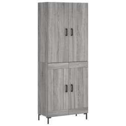 vidaXL Aparador alto madera contrachapada gris sonoma 69,5x34x180 cm