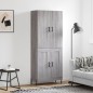 vidaXL Aparador alto madera contrachapada gris sonoma 69,5x34x180 cm vidaXL Aparador alto madera contrachapada gris sonoma 69,5x34x180 cm