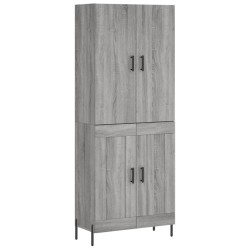 vidaXL Aparador alto madera contrachapada gris sonoma 69,5x34x180 cm