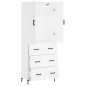 vidaXL Aparador alto madera contrachapada blanco 69,5x34x180 cm