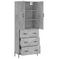 vidaXL Aparador alto madera contrachapada gris hormigón 69,5x34x180 cm vidaXL Aparador alto madera contrachapada gris hormigón 69,5x34x180 cm