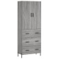 vidaXL Aparador alto madera contrachapada gris sonoma 69,5x34x180 cm vidaXL Aparador alto madera contrachapada gris sonoma 69,5x34x180 cm