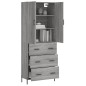 vidaXL Aparador alto madera contrachapada gris sonoma 69,5x34x180 cm vidaXL Aparador alto madera contrachapada gris sonoma 69,5x34x180 cm