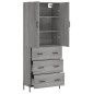vidaXL Aparador alto madera contrachapada gris sonoma 69,5x34x180 cm vidaXL Aparador alto madera contrachapada gris sonoma 69,5x34x180 cm