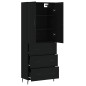 vidaXL Aparador alto madera contrachapada negro 69,5x34x180 cm vidaXL Aparador alto madera contrachapada negro 69,5x34x180 cm