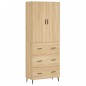 vidaXL Aparador alto madera contrachapada color roble 69,5x34x180 cm vidaXL Aparador alto madera contrachapada color roble 69,5x34x180 cm