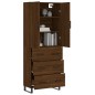 vidaXL Aparador alto madera contrachapada marrón roble 69,5x34x180 cm vidaXL Aparador alto madera contrachapada marrón roble 69,5x34x180 cm