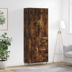 vidaXL Aparador alto madera contrachapada roble ahumado 69,5x34x180 cm