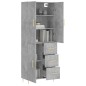 vidaXL Aparador alto madera contrachapada gris hormigón 69,5x34x180 cm vidaXL Aparador alto madera contrachapada gris hormigón 69,5x34x180 cm