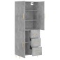 vidaXL Aparador alto madera contrachapada gris hormigón 69,5x34x180 cm vidaXL Aparador alto madera contrachapada gris hormigón 69,5x34x180 cm