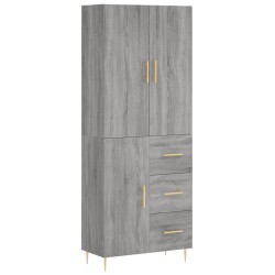 vidaXL Aparador alto madera contrachapada gris sonoma 69,5x34x180 cm