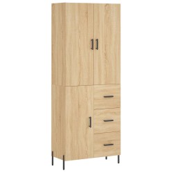 vidaXL Aparador alto madera contrachapada color roble 69,5x34x180 cm