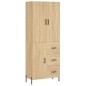 vidaXL Aparador alto madera contrachapada color roble 69,5x34x180 cm vidaXL Aparador alto madera contrachapada color roble 69,5x34x180 cm
