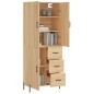vidaXL Aparador alto madera contrachapada color roble 69,5x34x180 cm vidaXL Aparador alto madera contrachapada color roble 69,5x34x180 cm