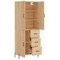 vidaXL Aparador alto madera contrachapada color roble 69,5x34x180 cm vidaXL Aparador alto madera contrachapada color roble 69,5x34x180 cm