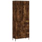 vidaXL Aparador alto madera contrachapada roble ahumado 69,5x34x180 cm