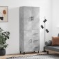 vidaXL Aparador alto madera contrachapada gris hormigón 69,5x34x180 cm vidaXL Aparador alto madera contrachapada gris hormigón 69,5x34x180 cm