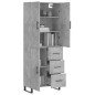 vidaXL Aparador alto madera contrachapada gris hormigón 69,5x34x180 cm vidaXL Aparador alto madera contrachapada gris hormigón 69,5x34x180 cm