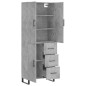 vidaXL Aparador alto madera contrachapada gris hormigón 69,5x34x180 cm vidaXL Aparador alto madera contrachapada gris hormigón 69,5x34x180 cm