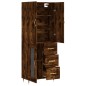 vidaXL Aparador alto madera contrachapada roble ahumado 69,5x34x180 cm vidaXL Aparador alto madera contrachapada roble ahumado 69,5x34x180 cm