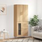 vidaXL Aparador alto madera contrachapada color roble 69,5x34x180 cm vidaXL Aparador alto madera contrachapada color roble 69,5x34x180 cm