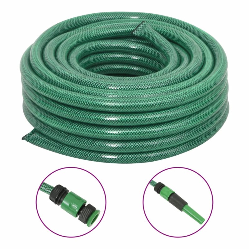 vidaXL Manguera de jardín con accesorios PVC verde 23,5 mm 30 m vidaXL Manguera de jardín con accesorios PVC verde 23,5 mm 30 m