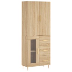 vidaXL Aparador alto madera contrachapada color roble 69,5x34x180 cm