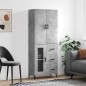 vidaXL Aparador alto madera contrachapada gris hormigón 69,5x34x180 cm