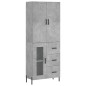 vidaXL Aparador alto madera contrachapada gris hormigón 69,5x34x180 cm vidaXL Aparador alto madera contrachapada gris hormigón 69,5x34x180 cm