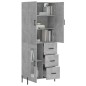 vidaXL Aparador alto madera contrachapada gris hormigón 69,5x34x180 cm vidaXL Aparador alto madera contrachapada gris hormigón 69,5x34x180 cm