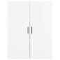 vidaXL Aparador alto madera contrachapada blanco brillo 69,5x34x180 cm