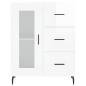 vidaXL Aparador alto madera contrachapada blanco brillo 69,5x34x180 cm