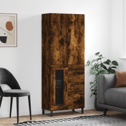 vidaXL Aparador alto madera contrachapada roble ahumado 69,5x34x180 cm