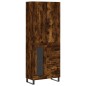vidaXL Aparador alto madera contrachapada roble ahumado 69,5x34x180 cm vidaXL Aparador alto madera contrachapada roble ahumado 69,5x34x180 cm
