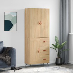 vidaXL Aparador alto madera contrachapada color roble 69,5x34x180 cm