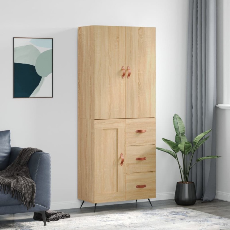 vidaXL Aparador alto madera contrachapada color roble 69,5x34x180 cm vidaXL Aparador alto madera contrachapada color roble 69,5x34x180 cm