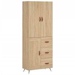 vidaXL Aparador alto madera contrachapada color roble 69,5x34x180 cm
