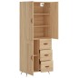 vidaXL Aparador alto madera contrachapada color roble 69,5x34x180 cm vidaXL Aparador alto madera contrachapada color roble 69,5x34x180 cm