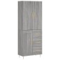 vidaXL Aparador alto madera contrachapada gris sonoma 69,5x34x180 cm vidaXL Aparador alto madera contrachapada gris sonoma 69,5x34x180 cm