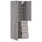 vidaXL Aparador alto madera contrachapada gris sonoma 69,5x34x180 cm vidaXL Aparador alto madera contrachapada gris sonoma 69,5x34x180 cm