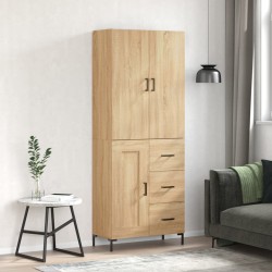 vidaXL Aparador alto madera contrachapada color roble 69,5x34x180 cm