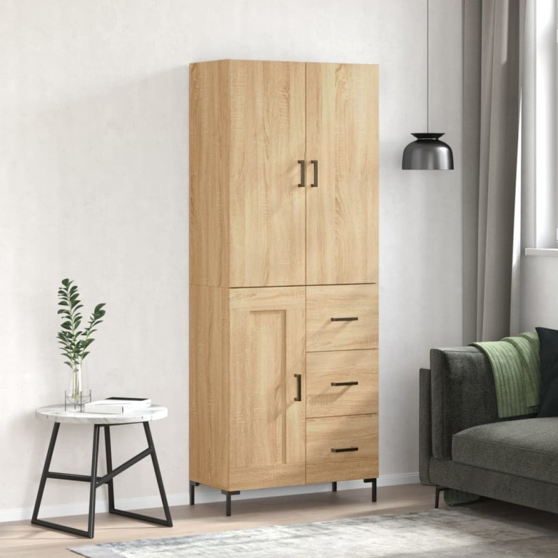 vidaXL Aparador alto madera contrachapada color roble 69,5x34x180 cm vidaXL Aparador alto madera contrachapada color roble 69,5x34x180 cm