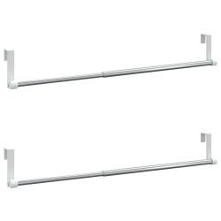 vidaXL Rieles de cortina 2 uds aluminio blanco y plateado 40-60 cm