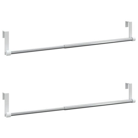vidaXL Rieles de cortina 2 uds aluminio blanco y plateado 40-60 cm