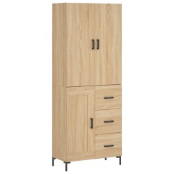 vidaXL Aparador alto madera contrachapada color roble 69,5x34x180 cm