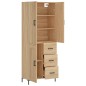 vidaXL Aparador alto madera contrachapada color roble 69,5x34x180 cm vidaXL Aparador alto madera contrachapada color roble 69,5x34x180 cm