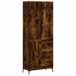 vidaXL Aparador alto madera contrachapada roble ahumado 69,5x34x180 cm